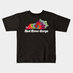 Red River Gorge Climbing RRG Kentucky Tie Dye Kids T-Shirt